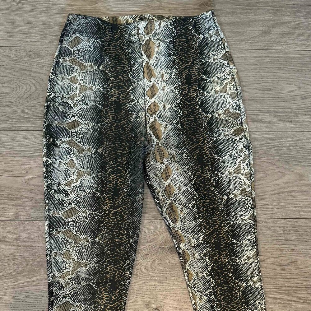 SNAKE PRINT SKINNY JEANS
